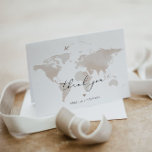 CARMEN Destination Travel Adventure Beige Map  Thank You Card<br><div class="desc">This thank you card features a blush earth tone beige watercolor world map and elegant script font. This card is perfect for your travel or destination wedding,  baby shower,  bridal shower,  or any other event. Easily add a special message for your unique touch.</div>