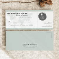 CARMEN Green World Map Boarding Pass RSVP Card