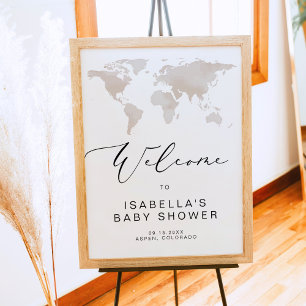 CARMEN Map Travel Adventure Baby Shower Welcome Poster