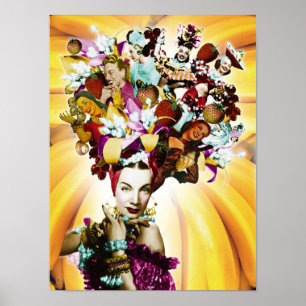 Carmen Miranda Portrait Collage Poster