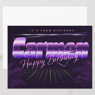 Carmen Name First Name pura retro card Birthday