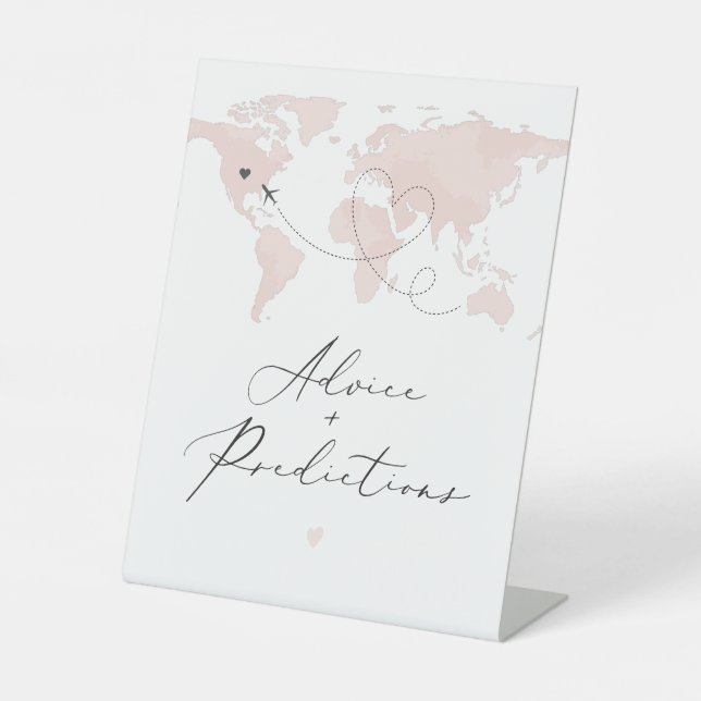 CARMEN Pink Travel Themed Guest Check In Pedestal Sign (Front)