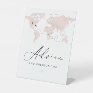 CARMEN Pink Travel Themed Guest Check In Pedestal Sign