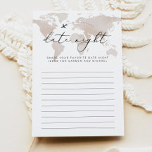 CARMEN Travel Date Night Ideas Bridal Game Card
