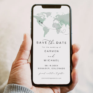 CARMEN Travel Destination Green Map Save the Date Invitation