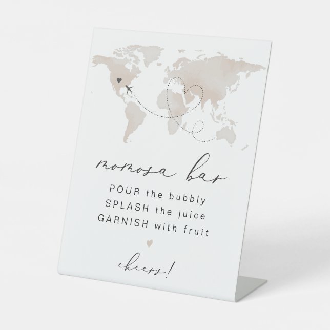 CARMEN Travel Themed Baby Shower Momosa Bar Sign (Front)