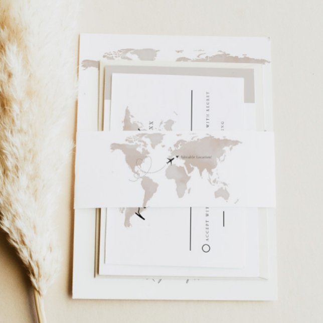 CARMEN Travel Themed Wedding Destination Wedding Invitation Belly Band (Creator Uploaded)