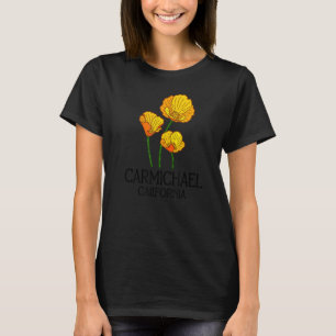 Carmichael California CA Poppy Flower State City V T-Shirt