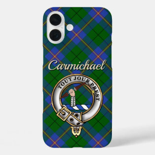 Carmichael Clan Badge & Tartan Personalized iPhone 16 Plus Case