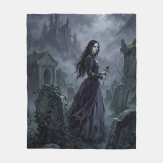 Carmilla Wandering the Styrian Mist Fleece Blanket