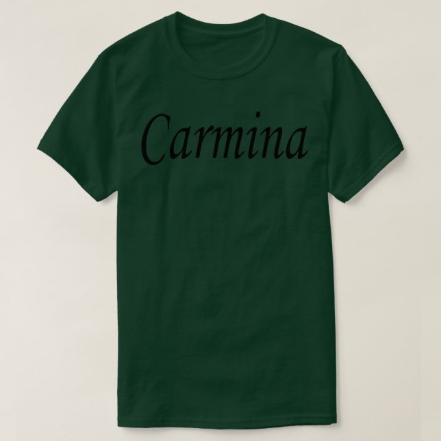 Carmina black name lettering text T-Shirt (Design Front)