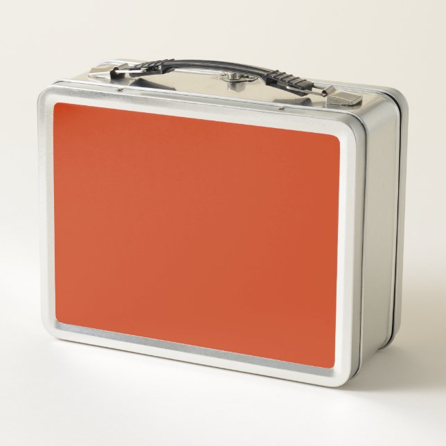 Carmine Orange Metal Lunch Box (Back)