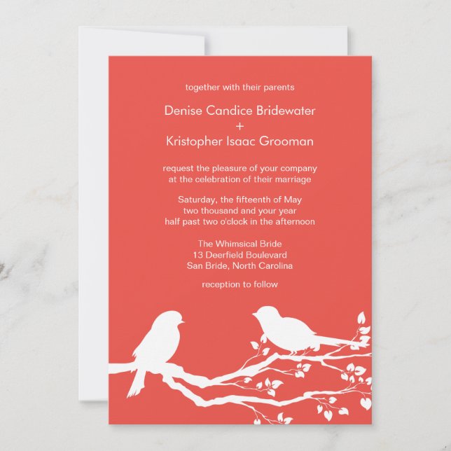 Carmine Pink Designer Spring Weddings Customised I Invitation (Front)