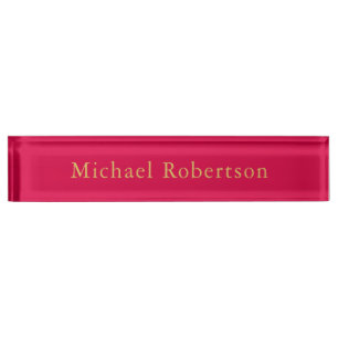 Carmine Red Gold Colours Professional Trendy Moder Nameplate