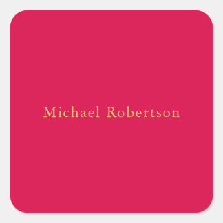 Carmine Red Gold Colours Professional Trendy Moder Square Sticker