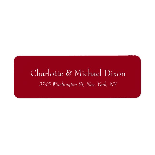 Carmine Red Stylish Elegant Family Name (Front)