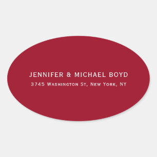 Carmine Red Unique Retro Style Classical Family Oval Sticker