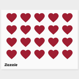 Carmine (solid colour) Heart Sticker
