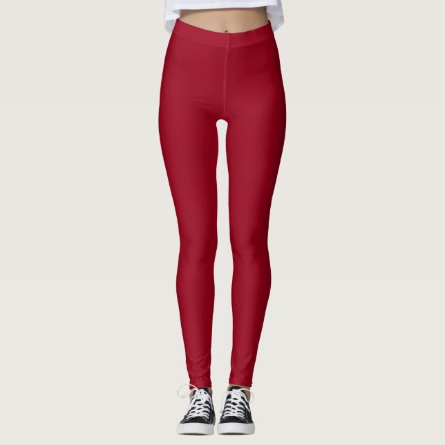 Carmine Solid Colour Leggings (Front)