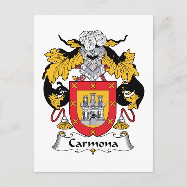 Carmona Family Crest Postcard (Front)