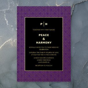 Carnaby Confetti Gold Purple Black Wedding