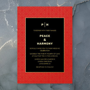 Carnaby Confetti Gold Red Black Wedding