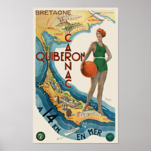 Carnac - Quiberon France Vintage Poster 1930