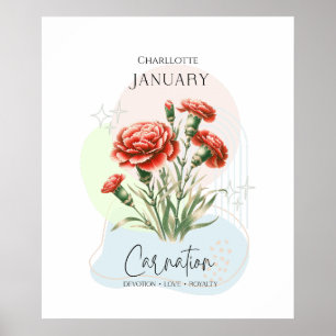 Carnation Birth Flower of January Poster