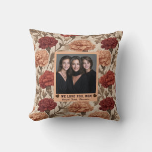 Carnation Bouquet Best Grandma Beach House Decor Cushion