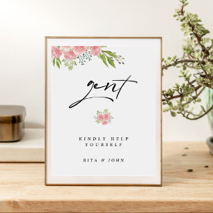 Carnation Floral Gents Bathroom Wedding Sign