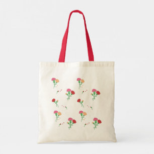 Carnation Floral Pattern Tote Bag