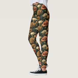 Carnation Flower Active Wear Carnation Floral Moms Leggings