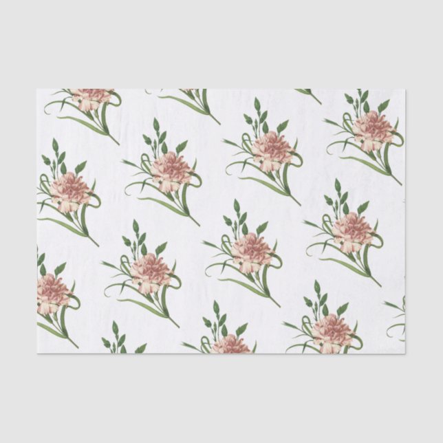 Carnation Flower Pattern Tissue Paper (Front)