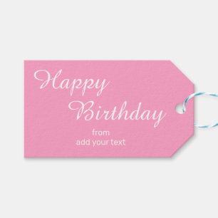 Carnation Flower Pink Birthday Gift Tags