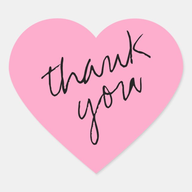 Carnation Flower Pink Heart Thank You Sticker (Front)