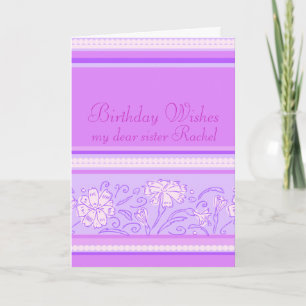Carnation flower purple and pink birthday card