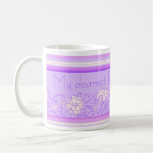 Carnation flower purple and pink friend mug