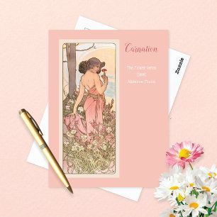 Carnation Flower Series Alphonse Mucha Postcard