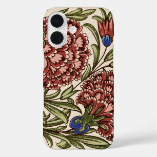 Carnation Flower Tile Antique Rustic Art iPhone 16 Case