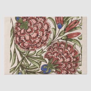 Carnation Flower Tile Antique Rustic Art Tissue Paper
