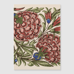 Carnation Flower Tile Antique Rustic De Morgan Art