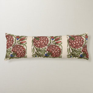 Carnation Flower Tile Antique Rustic De Morgan Art Body Cushion
