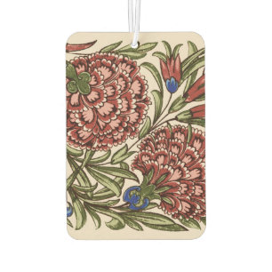 Carnation Flower Tile Antique Rustic De Morgan Art Car Air Freshener