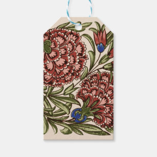 Carnation Flower Tile Antique Rustic De Morgan Art Gift Tags
