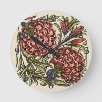 Carnation Flower Tile Antique Rustic De Morgan Art