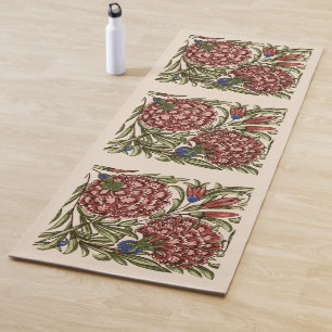 Carnation Flower Tile Antique Rustic De Morgan Art Yoga Mat