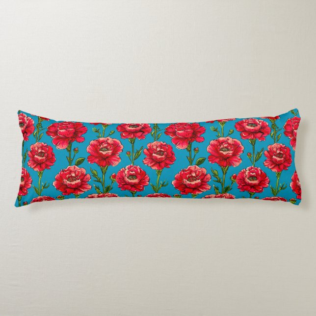 Carnation Flowers Body Cushion (Front)