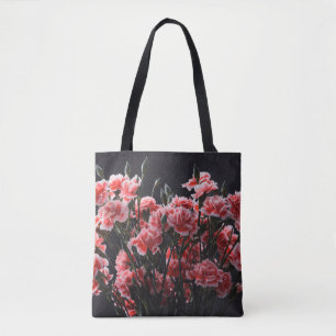 Carnation flowers bouquet vintage colour toned ove tote bag