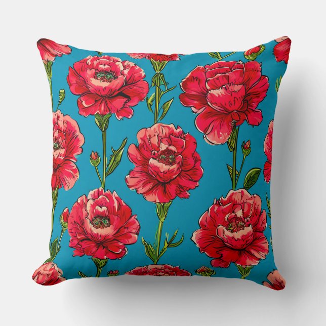 Carnation Flowers Cushion (Front)