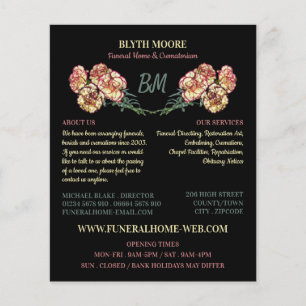 Carnation Flowers, Funeral Home, Directors Flyer